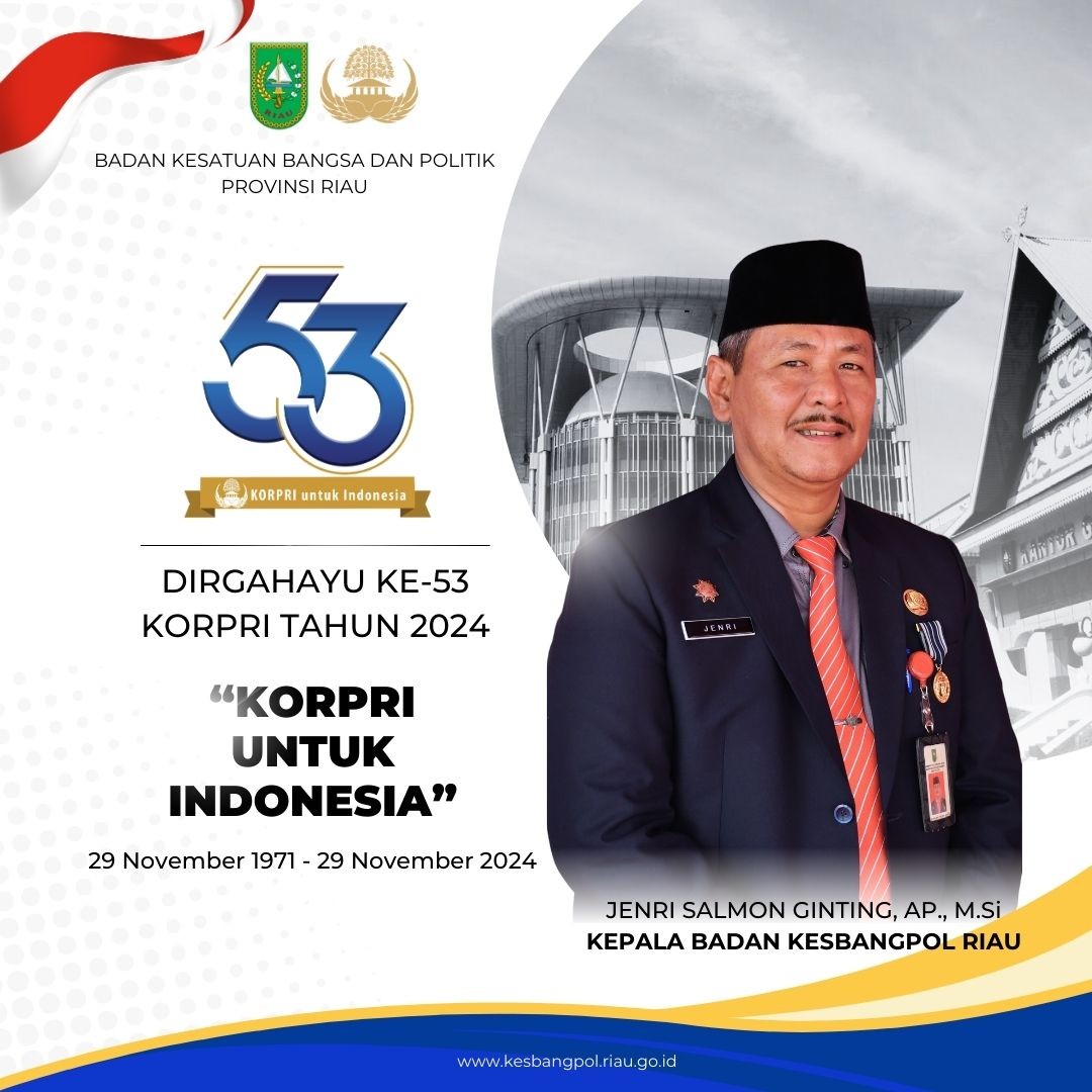 Selamat memperingati Hari Ulang Tahun ke-53 Korps Pegawai Republik Indonesia.